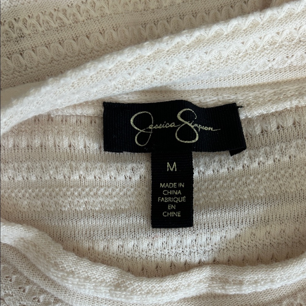 Jessica Simpson Cream Textured Ruffle Blouse - Picture 5 of 6